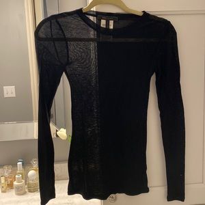 BCBG maxazria - sheer black thin long sleeve